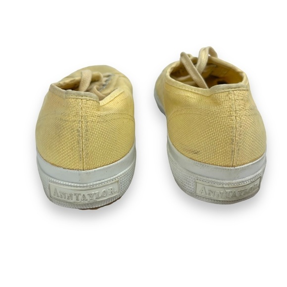 Ann Taylor Shoes Womens 10 Yellow Canvas Sneakers Preppy Classic Coastal - Picture 3 of 10